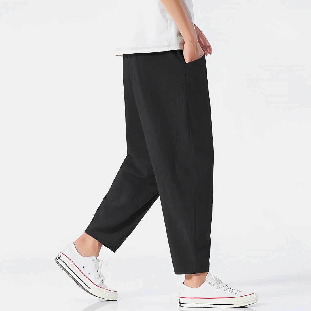 Harrison | Relaxed Cotton-Linen Cropped Trousers