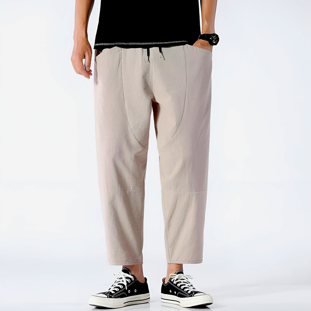 Harrison | Relaxed Cotton-Linen Cropped Trousers