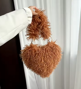 Felize | Women Heart Plush Crossbody Bag