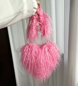 Felize | Women Heart Plush Crossbody Bag