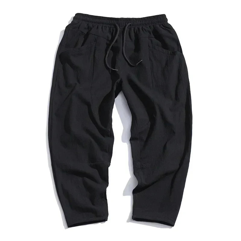 Harrison | Relaxed Cotton-Linen Cropped Trousers