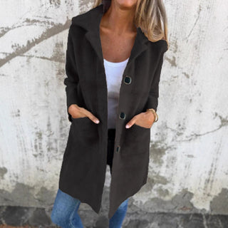 MORWENNA | LONG SLEEVE BUTTON COAT WITH POCKETS