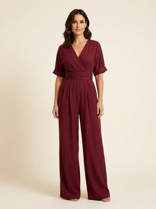 Daniela | Elegant V-neck jumpsuit with wide leg