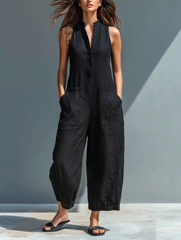 PHOEBE | WIDE-LEG BUTTONED JUMPSUIT