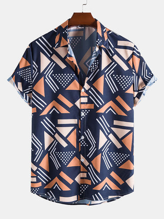 Keanu | Geometric Print Shirt & Swim Shorts