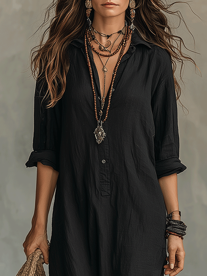 Timeless Button Maxi Dress – Elegant, Lightweight & Easy Fit