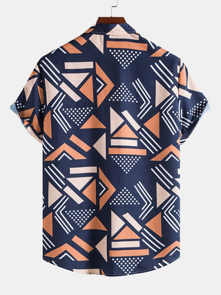 Keanu | Geometric Print Shirt & Swim Shorts