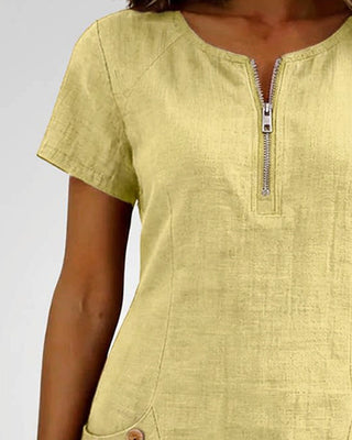 Clara™ | Cotton Dress with Zipper Pocket