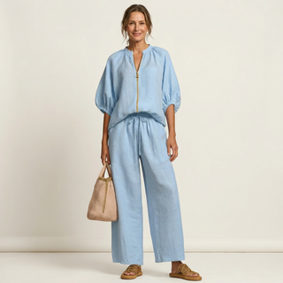 Marlowe | Zipper-Front Puff Sleeve Set