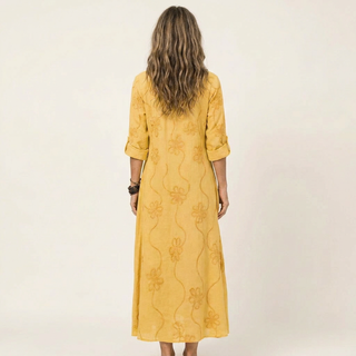 Mariam | Maxi Dress with Tonal Floral Embroidery
