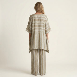 Kiara | Two-Piece Striped Cotton-Linen Set