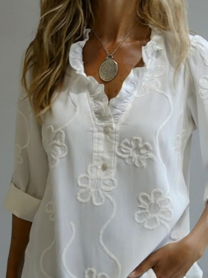 Chloe | Embroidered Floral Spring Blouse