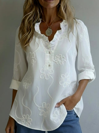 Chloe | Embroidered Floral Spring Blouse