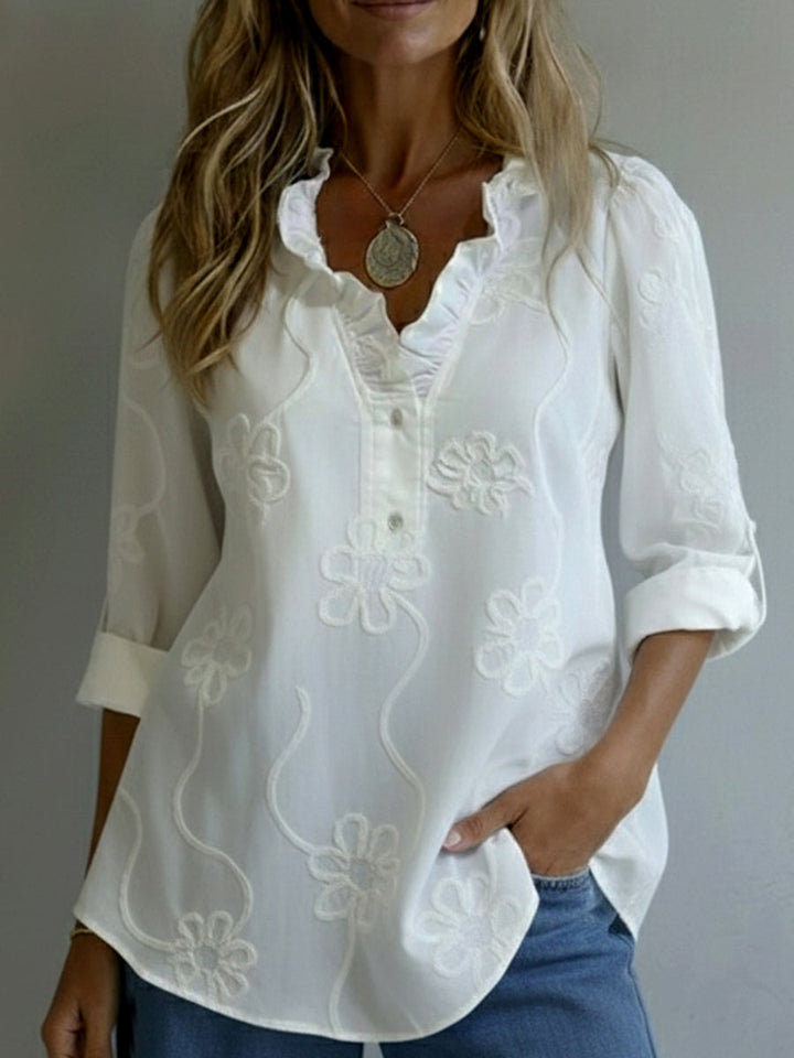 Chloe | Embroidered Floral Spring Blouse