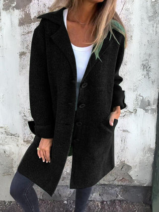 Ella |  Elegant Lapel Button-Front Coat