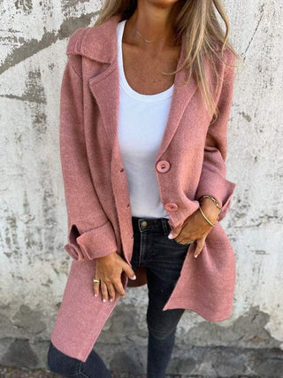 Ella |  Elegant Lapel Button-Front Coat