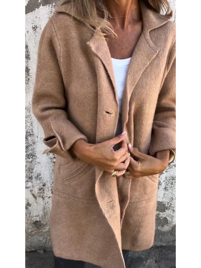 Ella |  Elegant Lapel Button-Front Coat