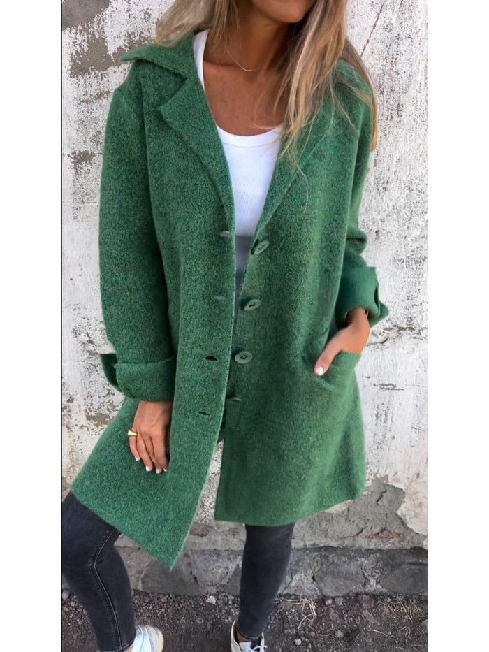 Ella |  Elegant Lapel Button-Front Coat