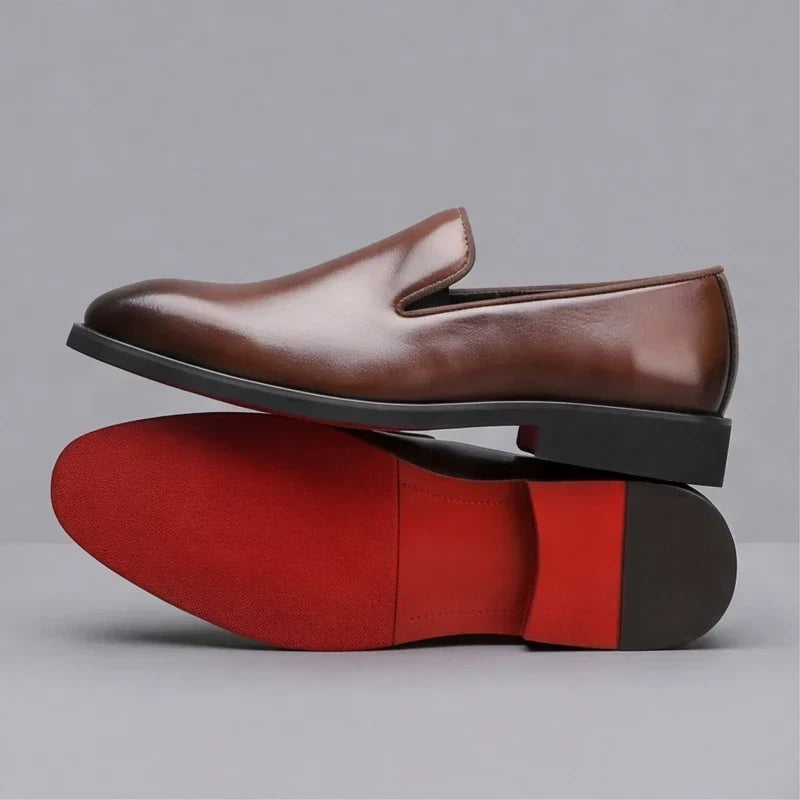 Lucien | Leather Moccasins with Red Sole