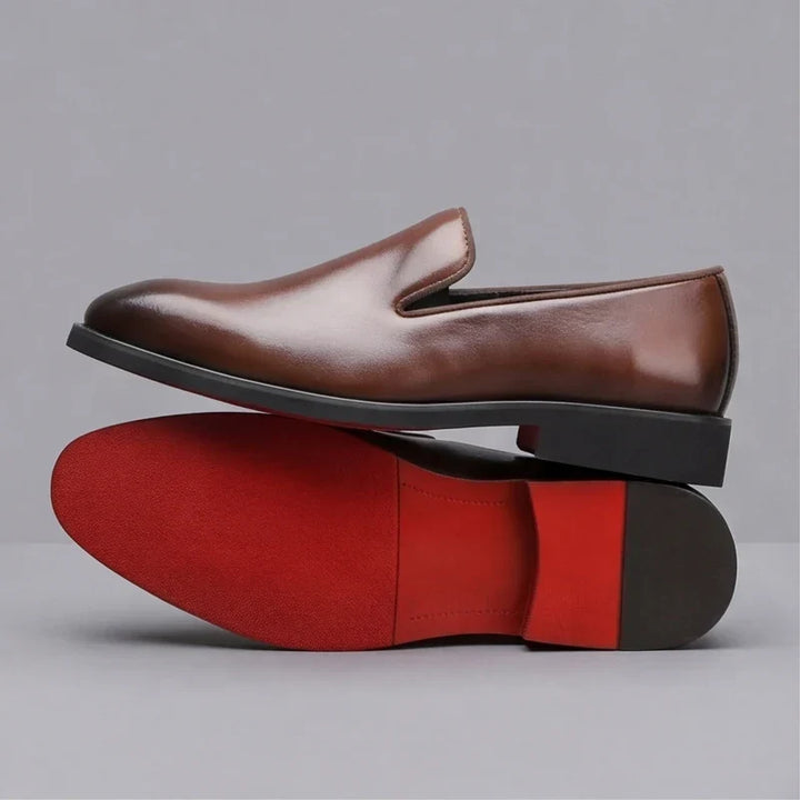 Lucien | Leather Moccasins with Red Sole