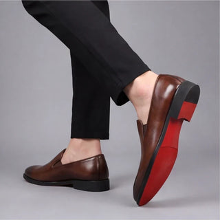 Lucien | Leather Moccasins with Red Sole