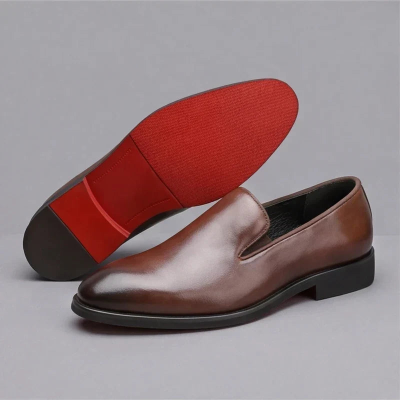 Lucien | Leather Moccasins with Red Sole