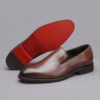 Lucien | Leather Moccasins with Red Sole