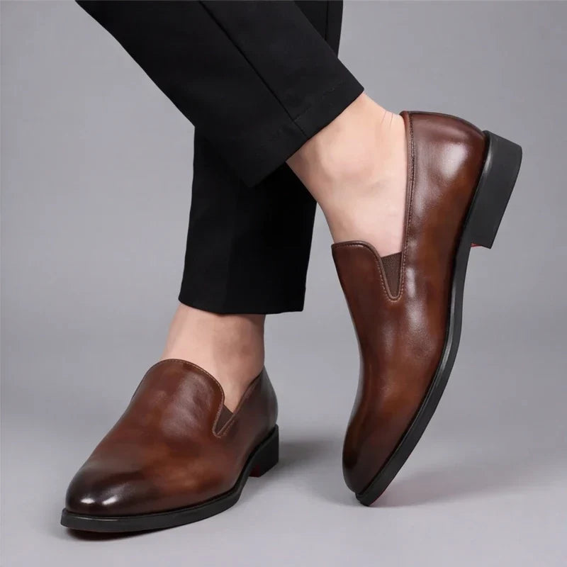 Lucien | Leather Moccasins with Red Sole