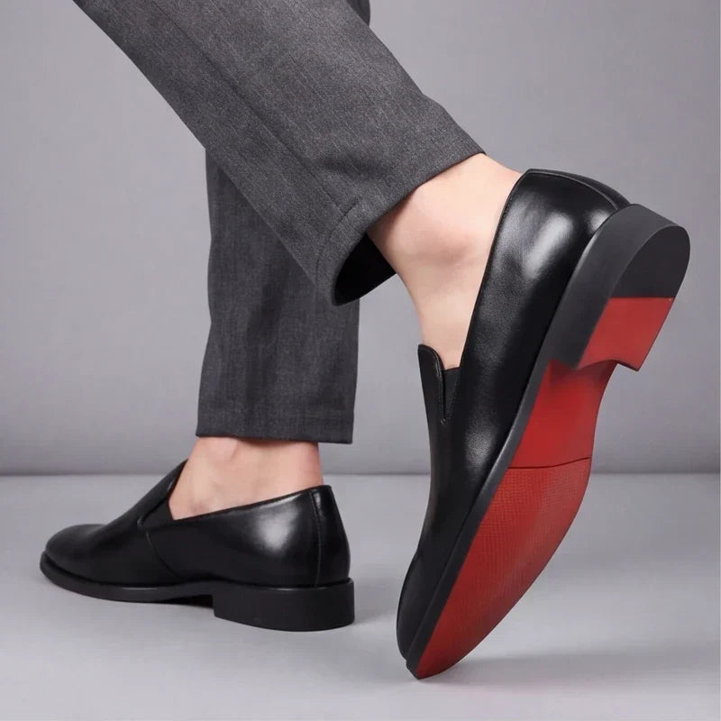 Lucien | Leather Moccasins with Red Sole