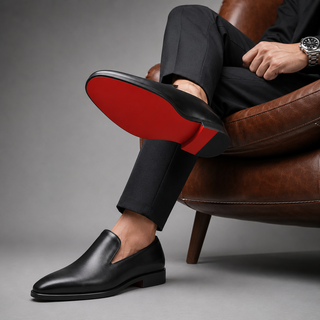 Lucien | Leather Moccasins with Red Sole