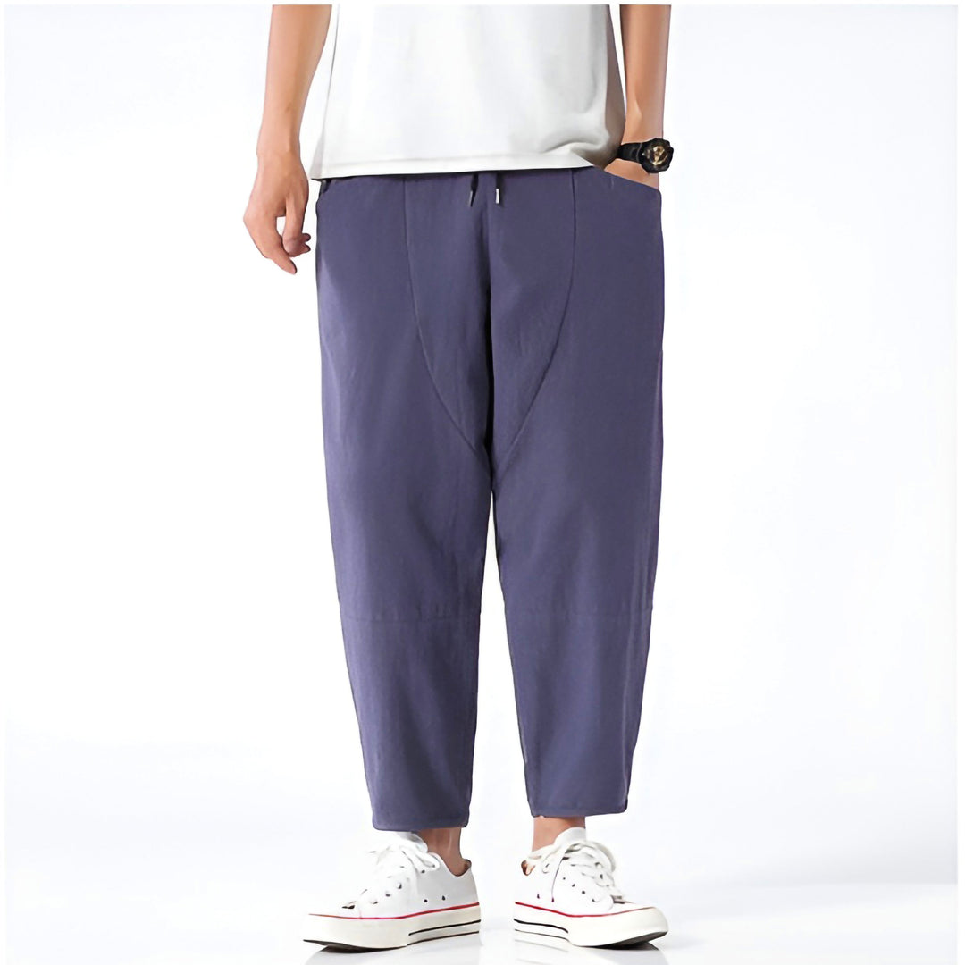 Harrison | Relaxed Cotton-Linen Cropped Trousers