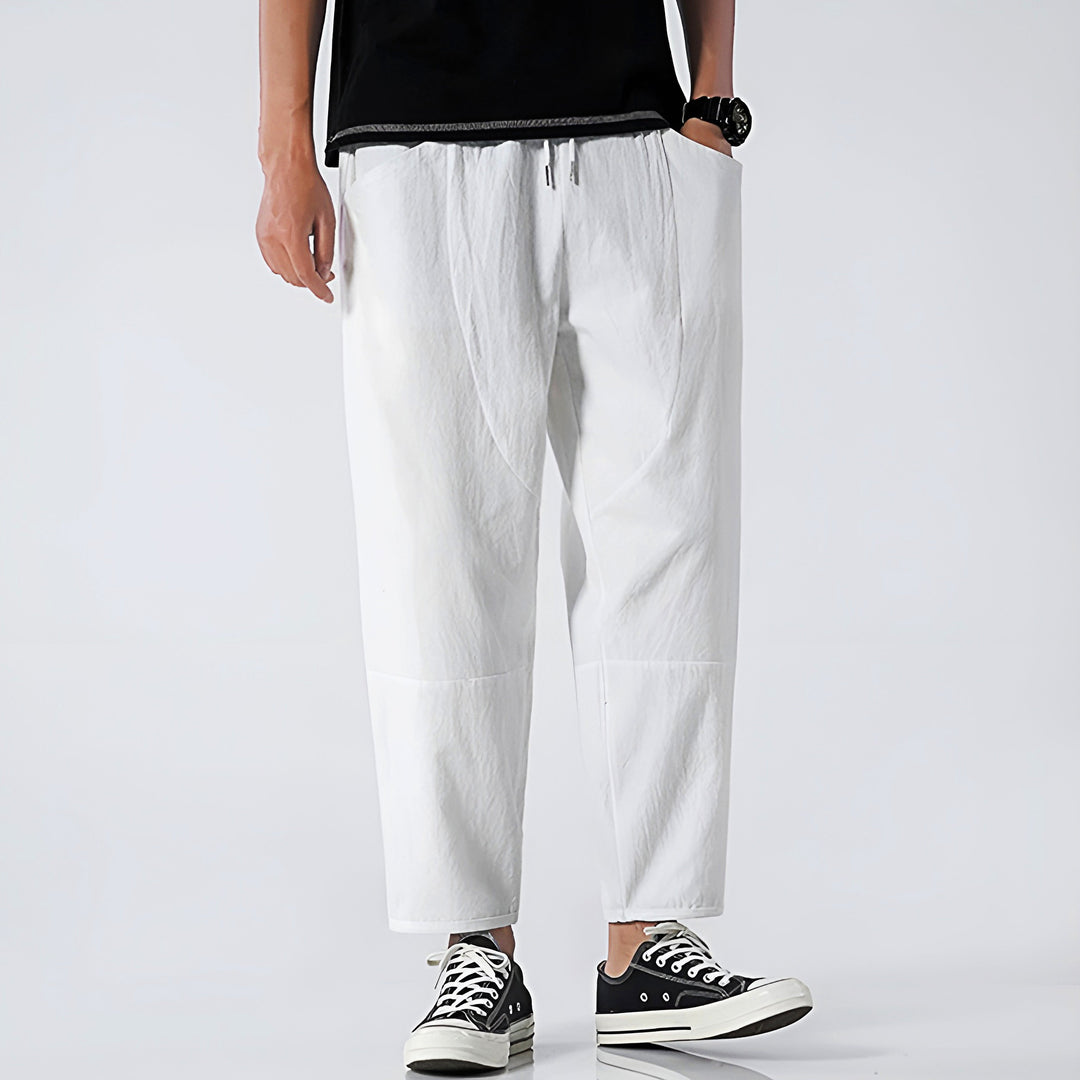 Harrison | Relaxed Cotton-Linen Cropped Trousers